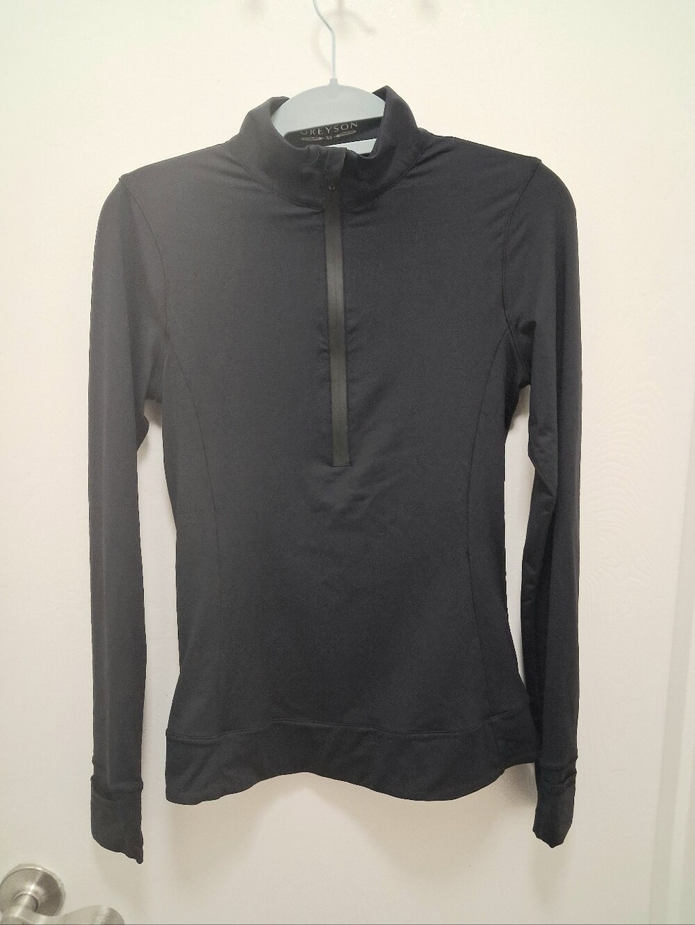 Greyson Halley ii Black Long-Sleeve Half-Zip Performance Top XS
